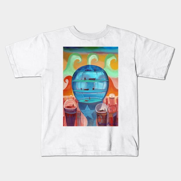 blue sphere Kids T-Shirt by diegomanuel